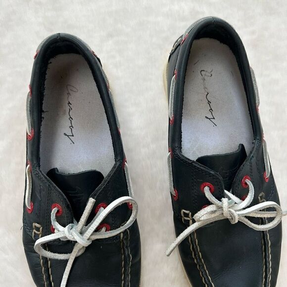 Canoos Golf Shoes Boat Shoe Style Leather Preppy Navy Blue Red size women’s 8 - Picture 6 of 12